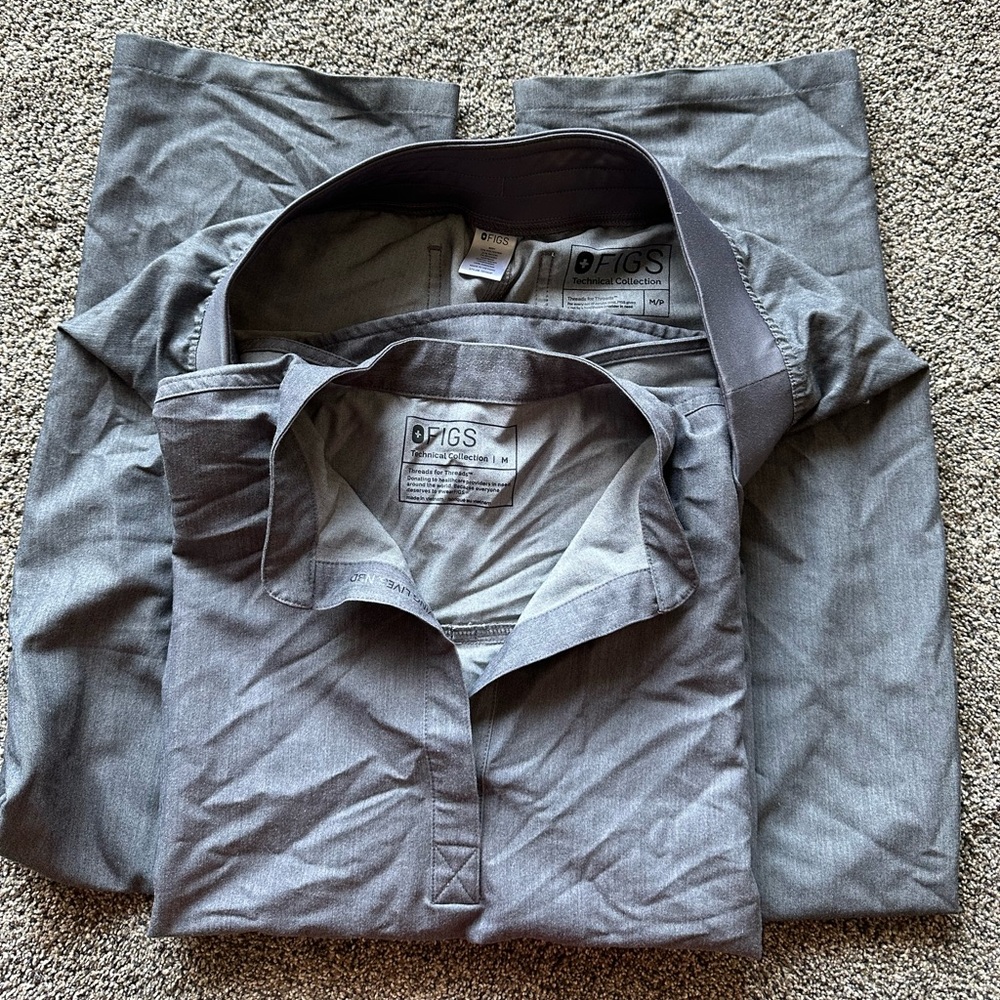 Figs slate grey scrubs set medium